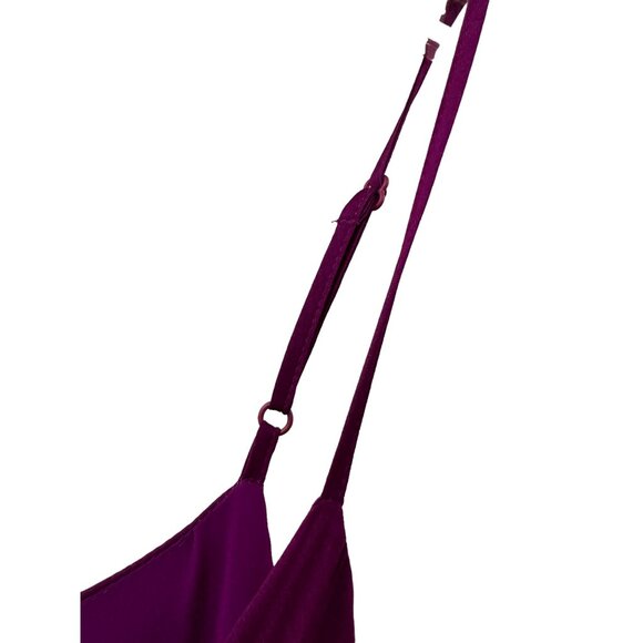 ✌️ 2/$40 ✌️Deep Purple Vince Camuto Thin Strap Wrap Dress Plunging Neckline sz M - Picture 5 of 8